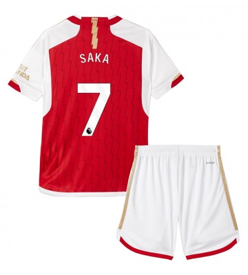 Arsenal Bukayo Saka #7 Primera Equipación Niños 2023-24 Manga Corta (+ Pantalones cortos)